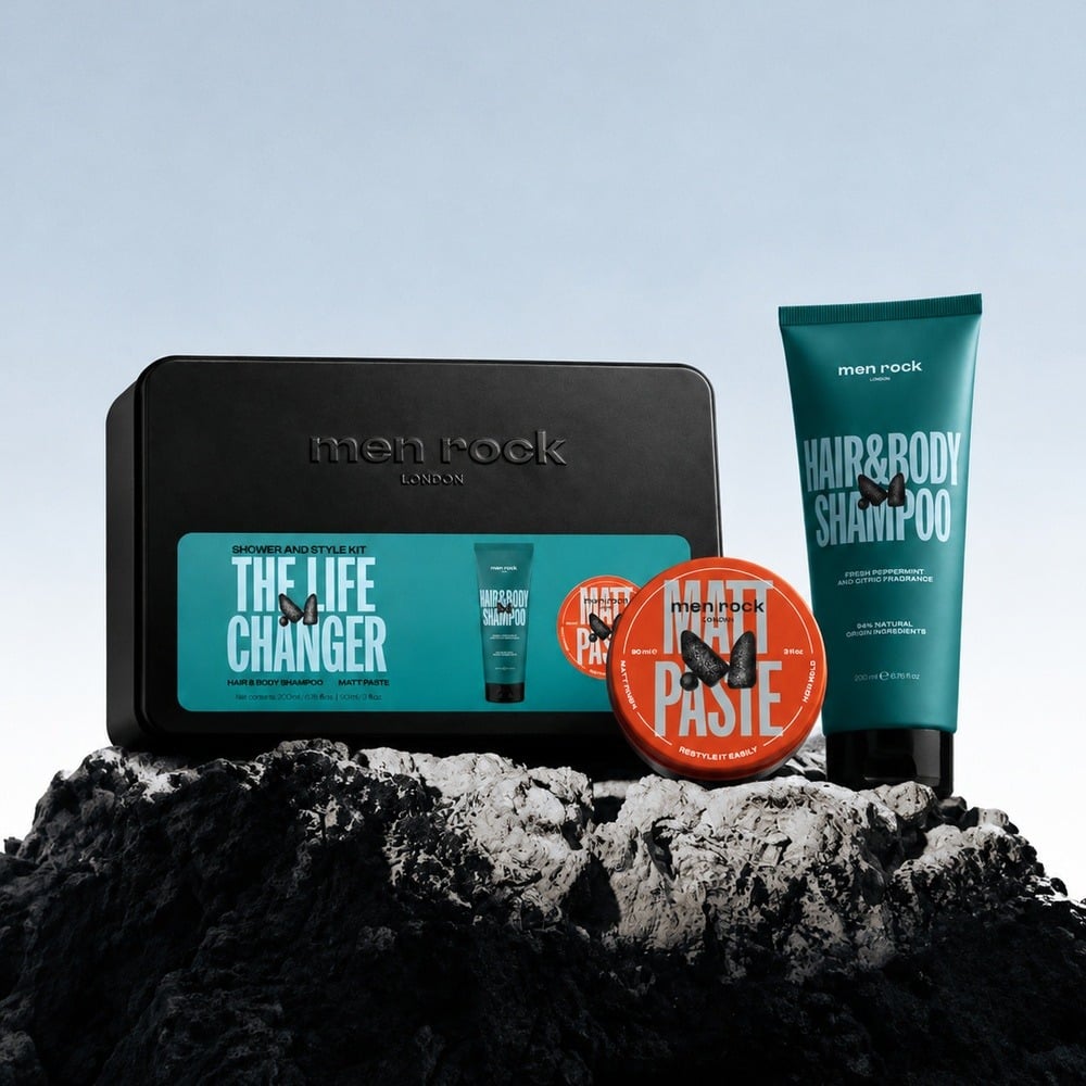 Men Rock The Life Changer Shower and Style Kit Gift Tin