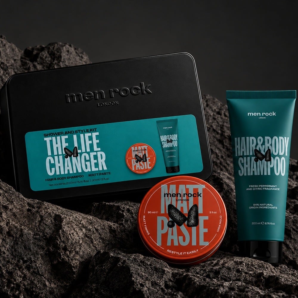 Men Rock The Life Changer Shower and Style Kit Gift Tin