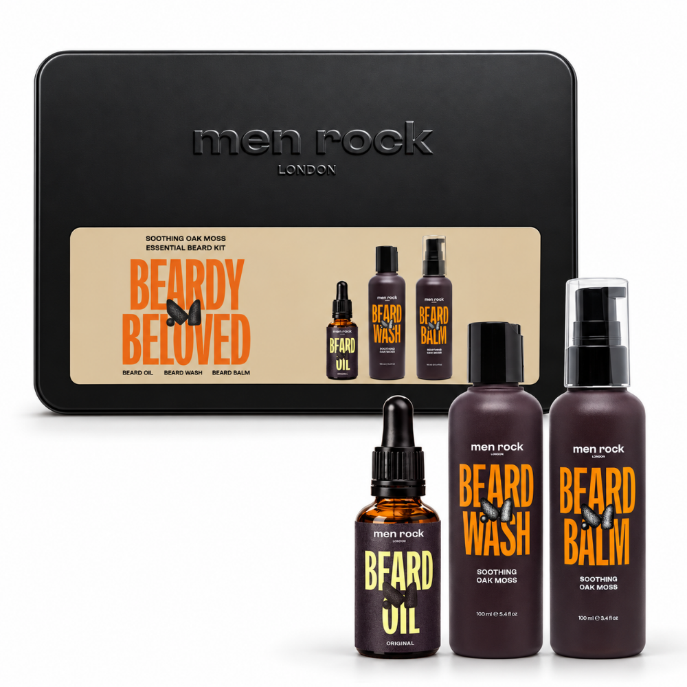 Men Rock Beardy Beloved Essential Beard Kit - Soothing Oak Moss Gift Tin