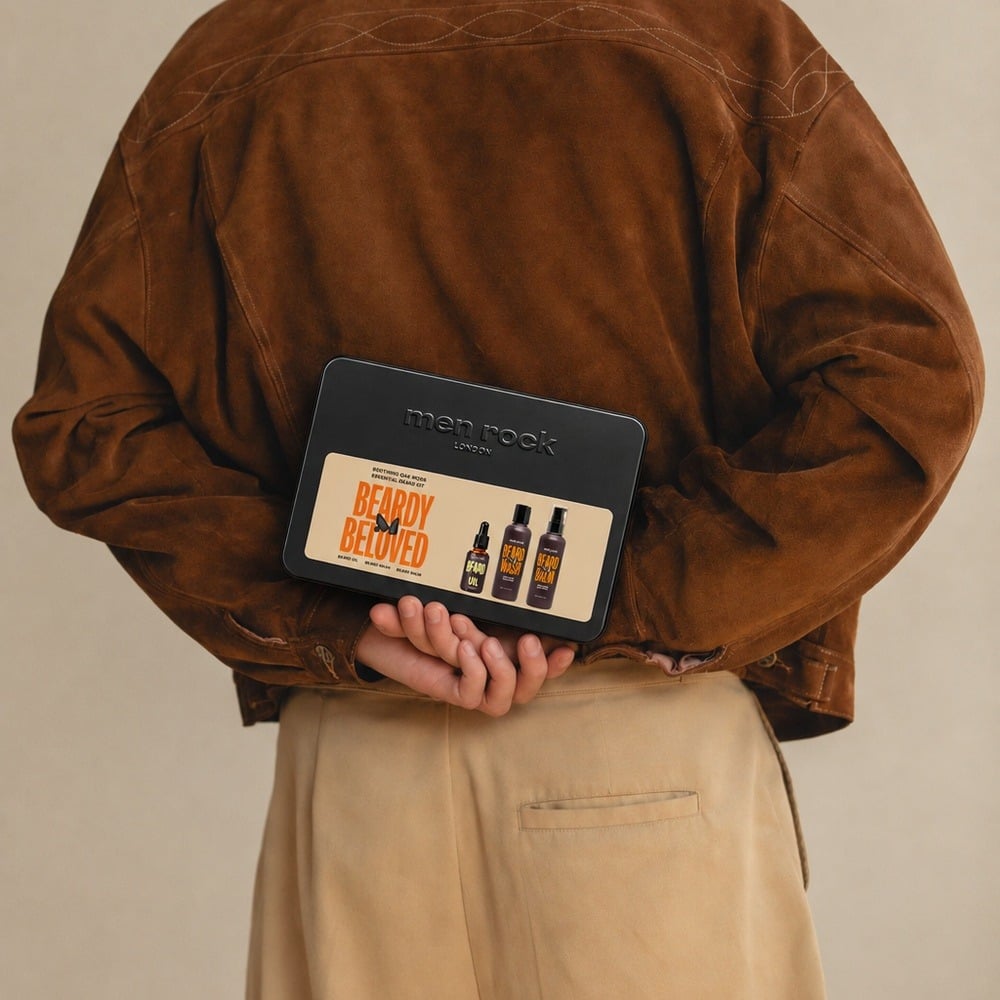 Men Rock Beardy Beloved Essential Beard Kit - Soothing Oak Moss Gift Tin