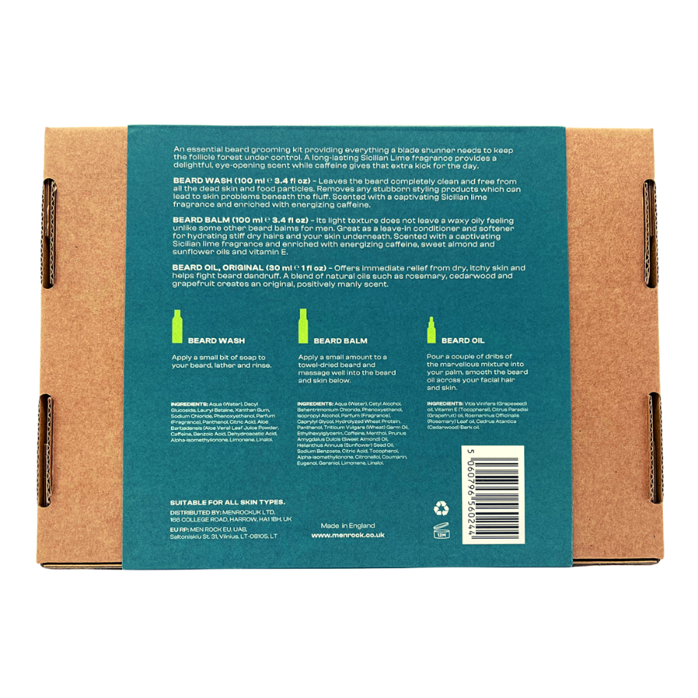 Men Rock Essential Beard Kit "Beardy Beloved" - Sicilian Lime