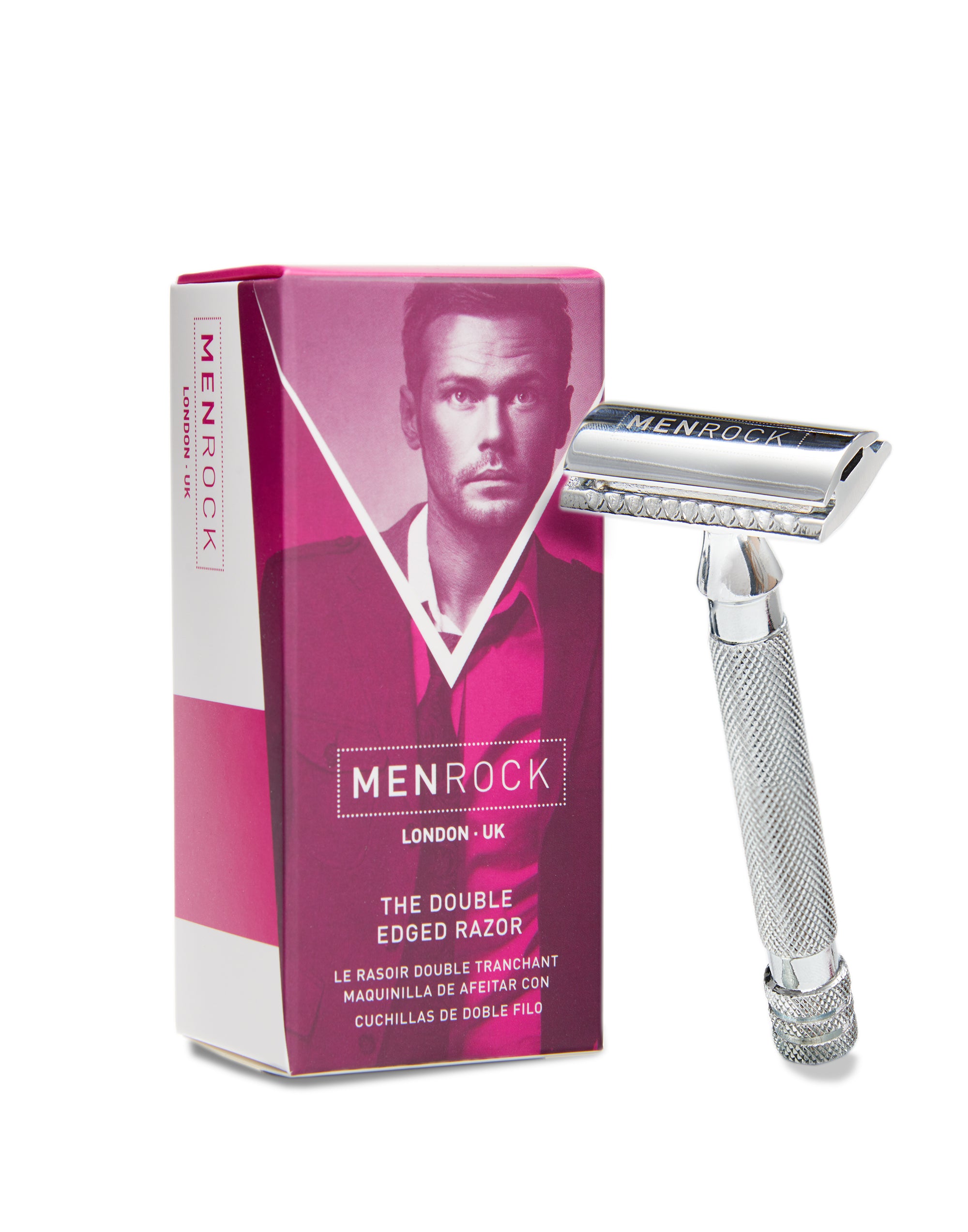 Men Rock Double Edged Razor with a double-edged blade for a smooth wet shave experience. 